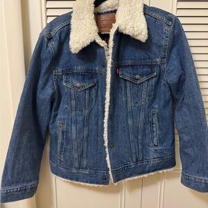 Levi's Blue Denim Jacket with Sherpa Collar